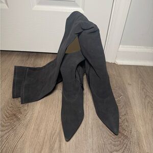 Yeezy Black Over the Knee Boots Minimalist Design